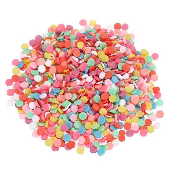 Uxcell Fake Colorful Round Discs, 6 Set Colorful Round Discs Polymer Clay Slices for Nail Art DIY Crafts Phone Case Shaker Card Filler, Multicolored