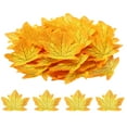 thumbnail image 1 of Uxcell Fake Fall Leaves, 100 Pack Artificial Maple Leaves Artificial Leaves Faux Style 7, Light Orange, 1 of 6
