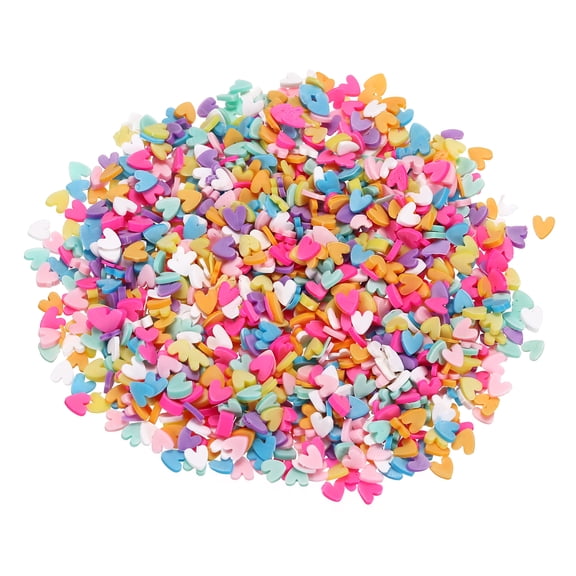 Uxcell Fake Heart 6 Set Little Heart Polymer Clay Slices for Nail Art DIY Crafts Multicolored