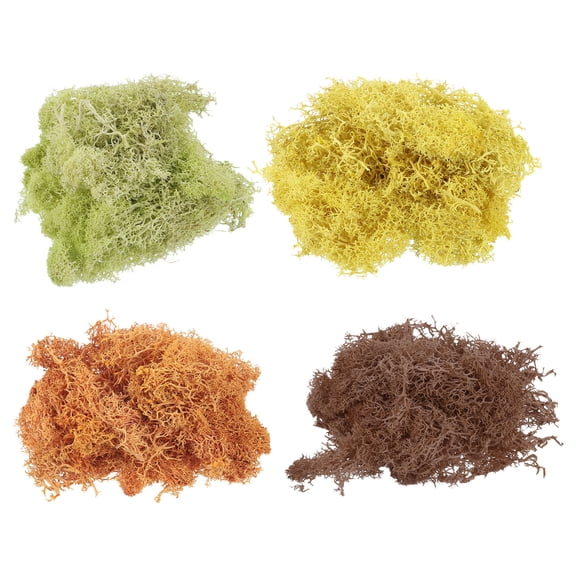 Uxcell Fake Moss, Preserved Reindeer Moss Artificial Lichen Centerpieces Decor Faux Moss Yellow/Orange/Yellow Green/Coffee