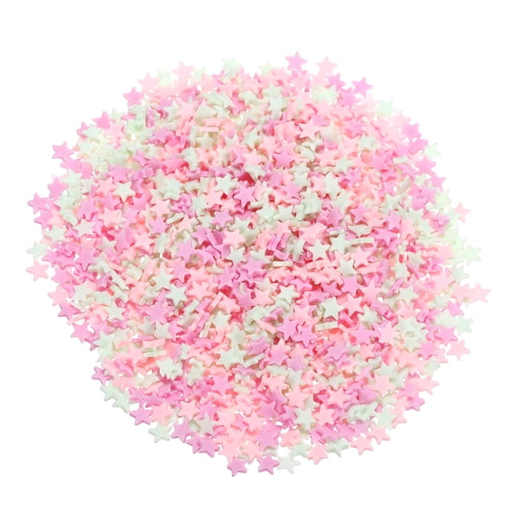 Uxcell Fake Pentagram 6 Set Pentagram Polymer Clay Slices for Nail Art DIY Crafts Pink White