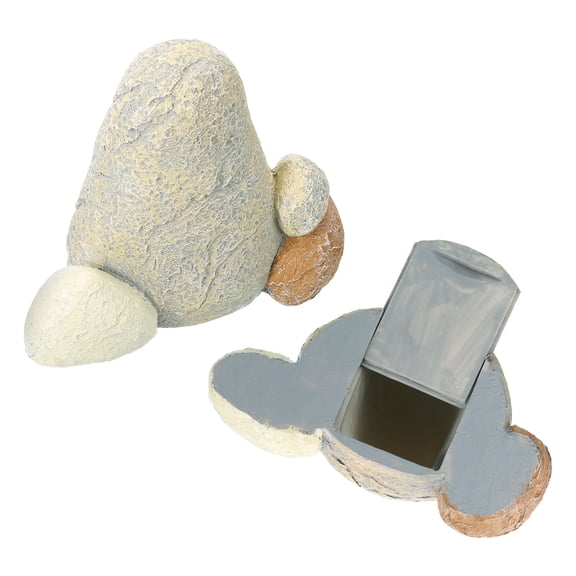 Uxcell Fake Rock Hidden Key Box, Hide a Spare Key Outdoor Key Hider, Light Grey
