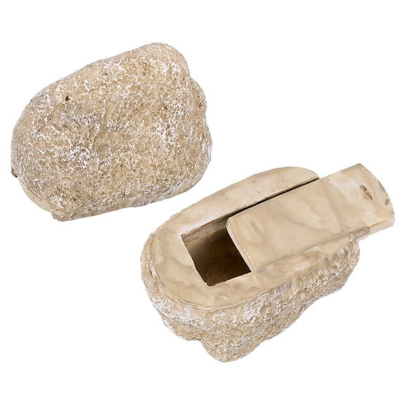 Uxcell Fake Rock Key Hider, Hide A Spare Key Outdoor Waterproof Fake Rock Key Hider Decoration Safe Storage Lock Box for Outside Garden Decoration, Cream White