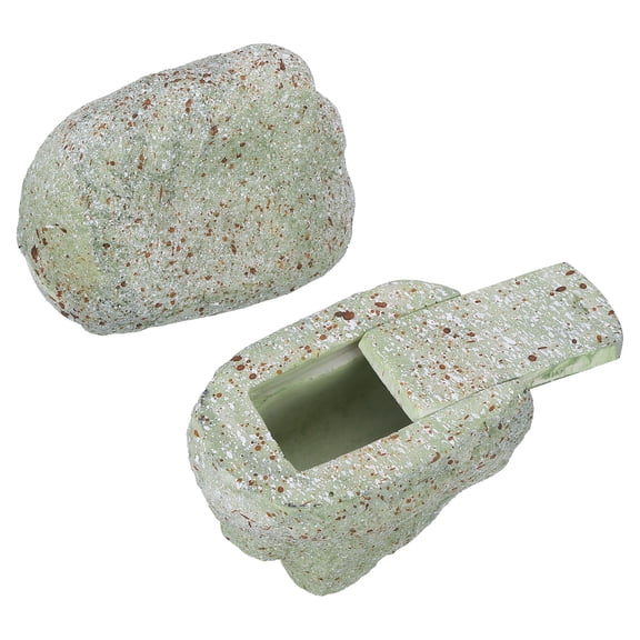 Uxcell Fake Rock Key Hider, Hide A Spare Key Outdoor Waterproof Fake Rock Key Hider Decoration Safe Storage Lock Box for Outside Garden Decoration, Grass Color