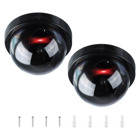 Uxcell Fake Security Camera, Dummy Dome Cameras with Flashing Red LED Light & Screw for Indoor & Outdoor Home 2