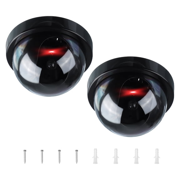 Uxcell Fake Security Camera, Dummy Dome Cameras with Flashing Red LED Light & Screw for Indoor & Outdoor Home 2
