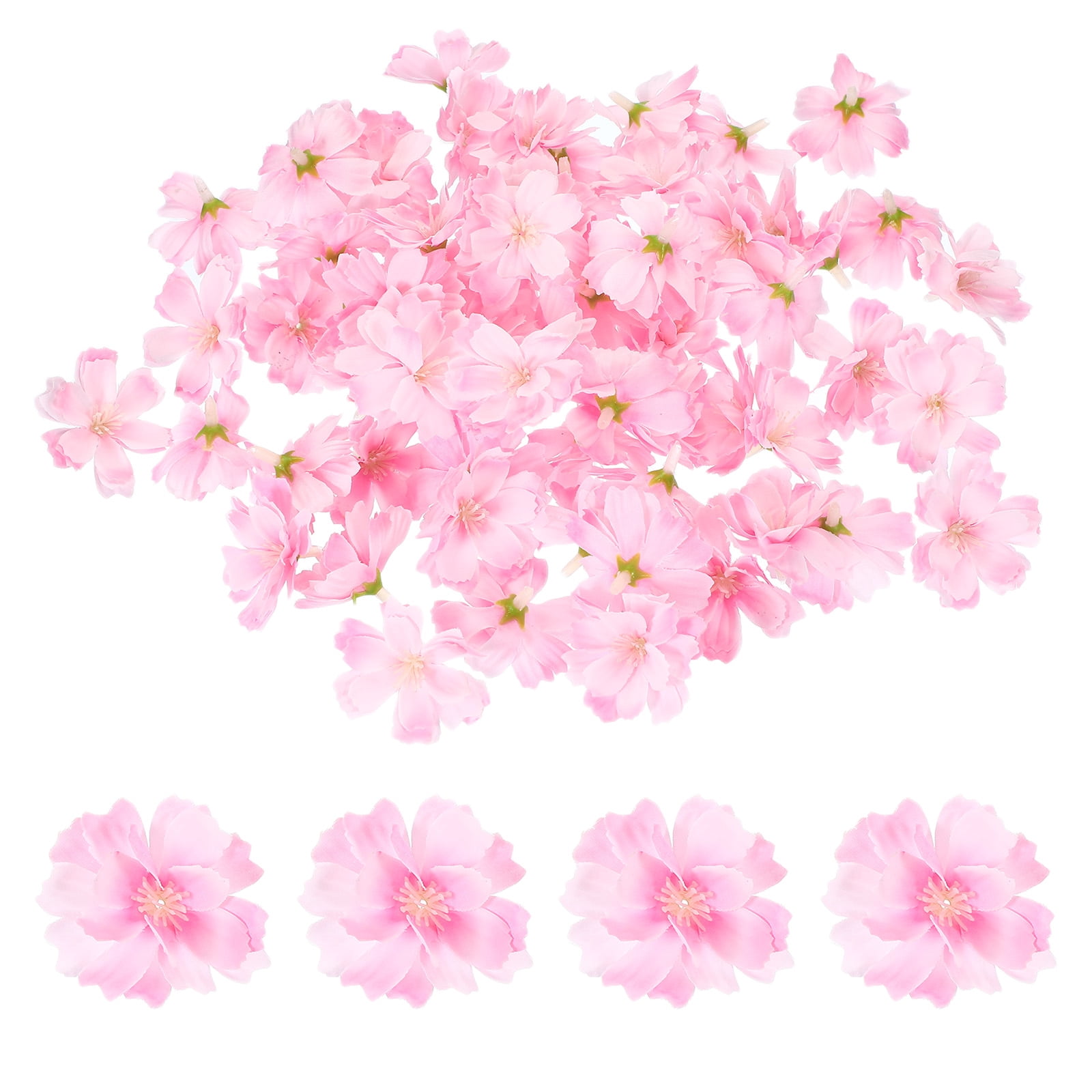 Uxcell Fake Silk Flower Heads Artificial Cherry Blossom Faux Flower ...