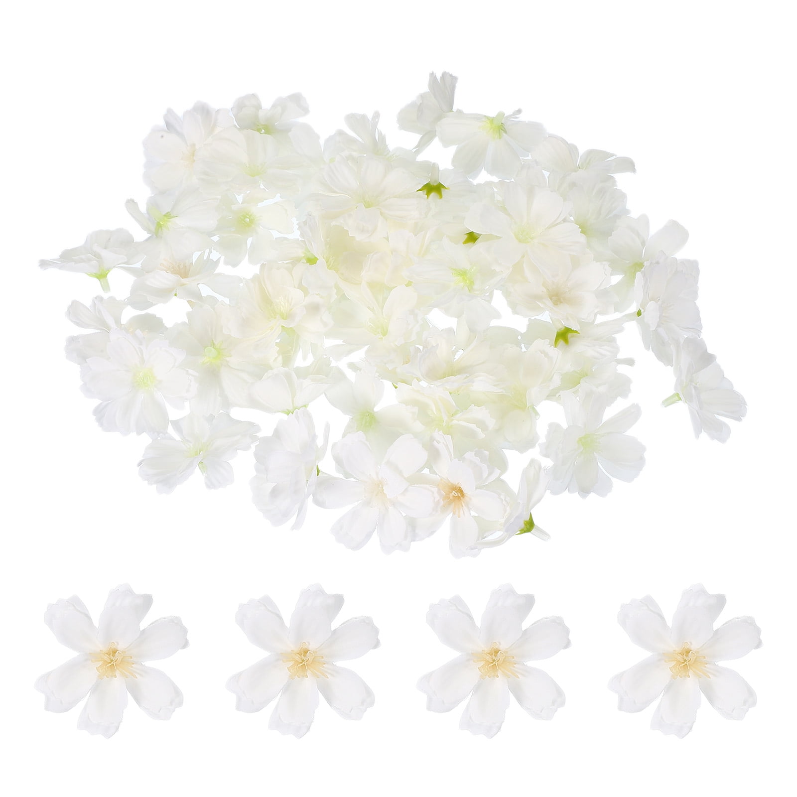 Uxcell Fake Silk Flower Heads Artificial Cherry Blossom Faux Flower ...