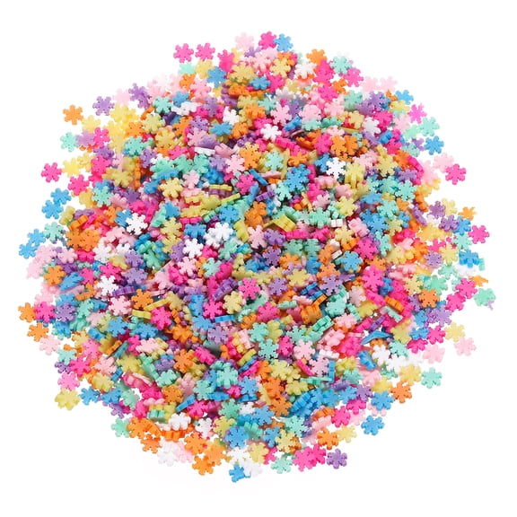 Uxcell Fake Snowflake 6 Set Pentagram Polymer Clay Slices for Nail Art DIY Crafts Multicolored