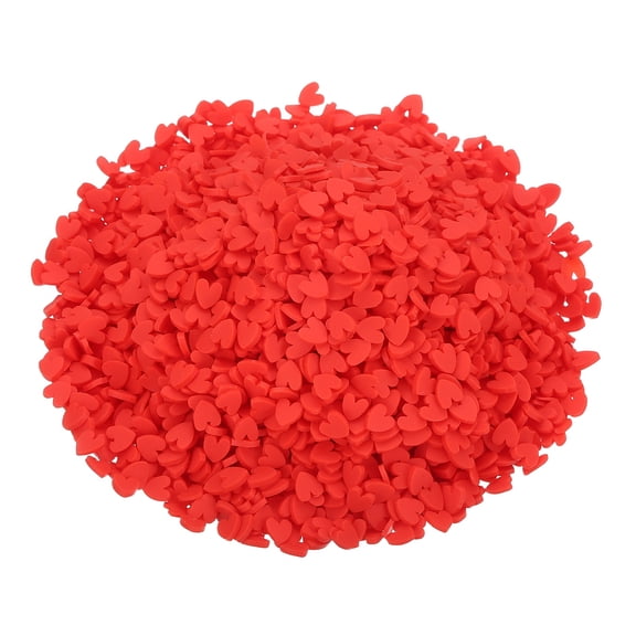 Uxcell Fake Sprinkles, 100G Love Heart Resin Fake Candy Sugar Faux Sprinkles Polymer Clay Slices for Nail Art DIY Crafts Phone Case Shaker Card Filler, Red