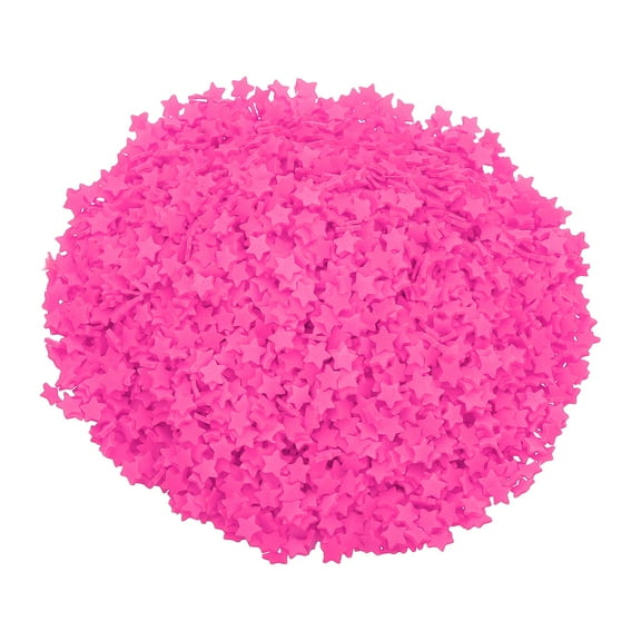 Uxcell Fake Sprinkles, 100G Star Resin Fake Candy Sugar Faux Sprinkles Polymer Clay Slices for Nail Art DIY Crafts Phone Case Shaker Card Filler, Rose Red