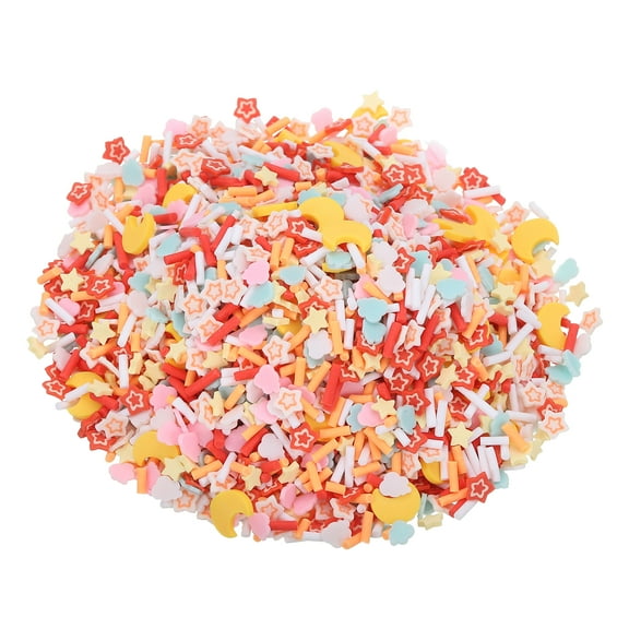 Uxcell Fake Sprinkles, 50G Star Moon Resin Fake Candy Sugar Faux Sprinkles Polymer Clay Slices for Nail Art DIY Crafts Cake Phone Case Shaker Card Filler, Red/Pink/Blue/White