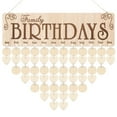 thumbnail image 1 of Uxcell Family Birthday Board, Wooden Calendar Wall Hanging Reminder Family Birthday Plaque Style 8, Light Brown, 1 of 7