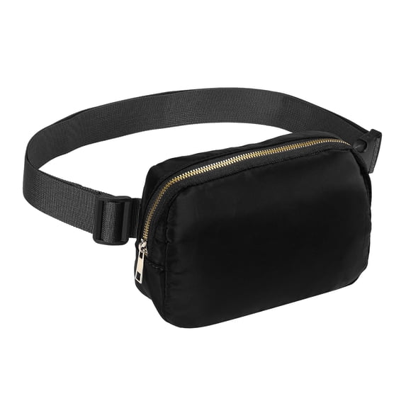 Uxcell Fanny Pack, Waterproof Belt Bag Crossbody Bum Bag for Travel Workout, Black