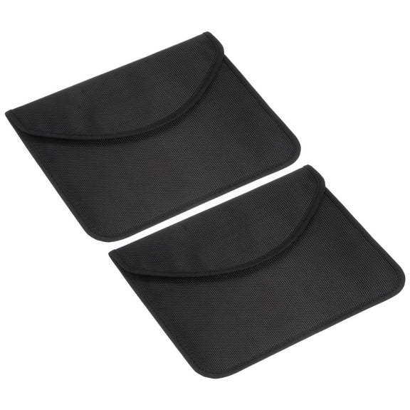 Uxcell Faraday Bag, 2Pcs RFID Signal Blocking Pouch 9 Inch Anti-Tracking Anti-Spying for Pad, Black