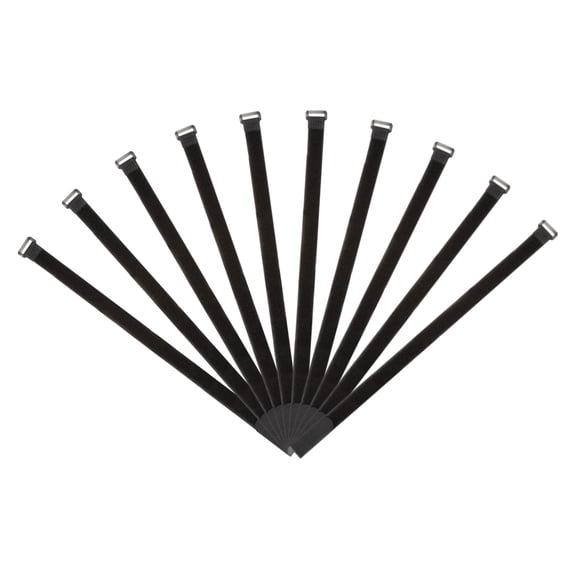Uxcell Fastening Hook and Loop Cable Tie 23.6x0.9 Inch Reusable with Buckle Wire Strap for Cord Management Black 10Pcs