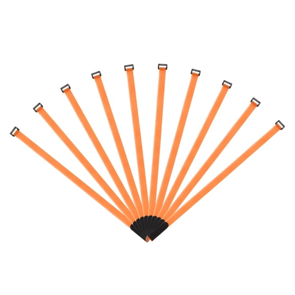 Uxcell Fastening Hook and Loop Cable Tie 24 Inch x 13/16 Inch Reusable with Buckle Orange 10Pcs
