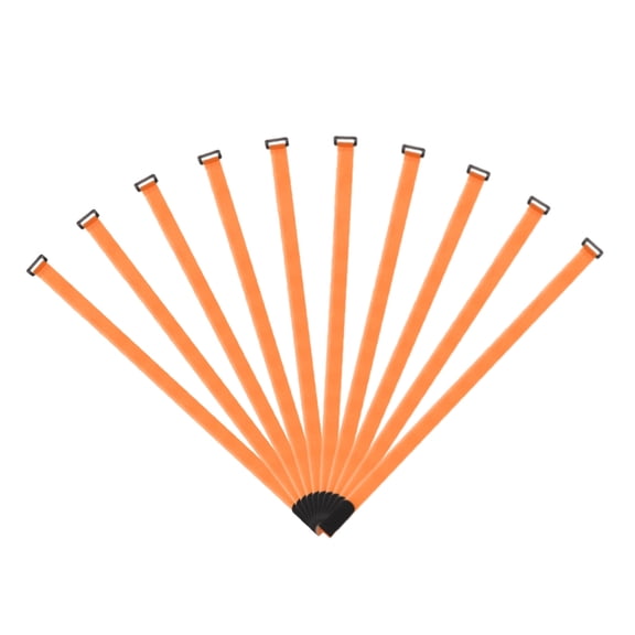 Uxcell Fastening Hook and Loop Cable Tie 31 Inch x 1 Inch Reusable with Buckle Orange 10Pcs