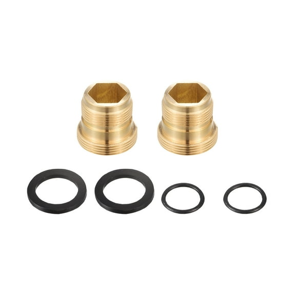 Uxcell Faucet Adapter, M18.2mmx5mm Male Thread to M22mmx5mm Male Thread Brass Tap Aerator Connector, 2Pack