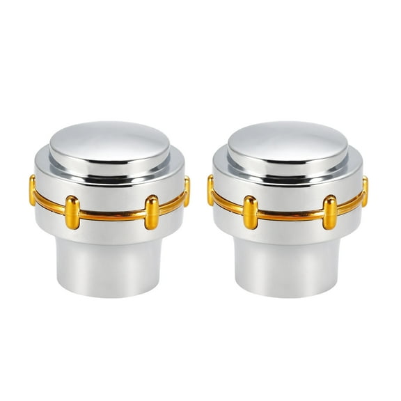 Uxcell Faucet Knob Handle 1.3 inch Dia Universal Replacement Handle Kit Silver Tone 2 Pcs