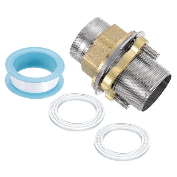 Uxcell Faucet Mount Extension Shank 2.3"x 1.25" Stainless Steel Pipe Faucet Extension Lengthen Fixed High Foot Faucet Fittings