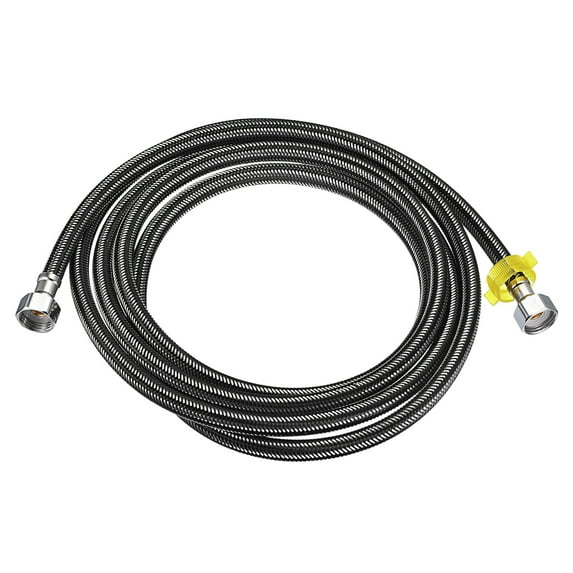 Uxcell Faucet Supply Line Connector, G1/2 Female x G1/2 Female 118 Inch Braided SUS304 Supply Hose, Black, 1 Pack