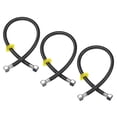 thumbnail image 1 of Uxcell Faucet Supply Line Connector, G1/2 Female x G1/2 Female 24 Inch Braided SUS304 Supply Hose, Black, 3 Pack, 1 of 6