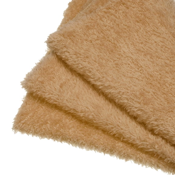 Uxcell Faux Fur Fabric, 20" x 20" Polyester Curly Plush Fabrics Fluffy Blanket Material Fitting for DIY Sewing Crafts Stuffed Animals Pillows Pet Furniture, Brown