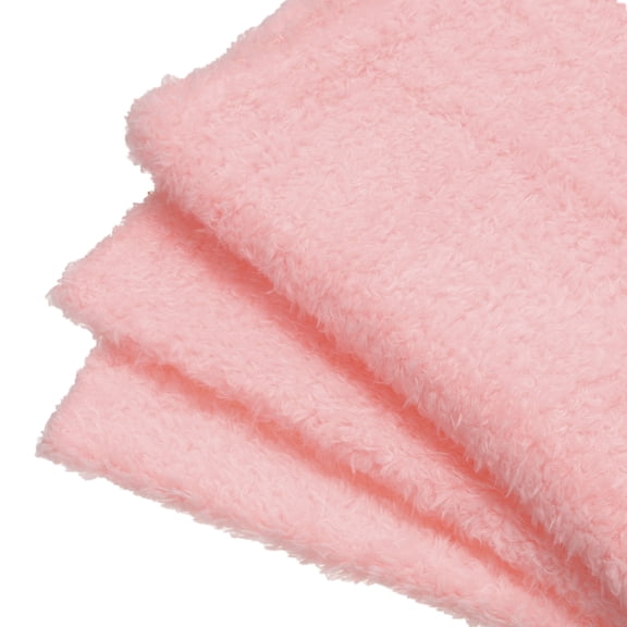 Uxcell Faux Fur Fabric, 20" x 20" Polyester Curly Plush Fabrics Fluffy Blanket Material Fitting for DIY Sewing Crafts Stuffed Animals Pillows Pet Furniture, Pink