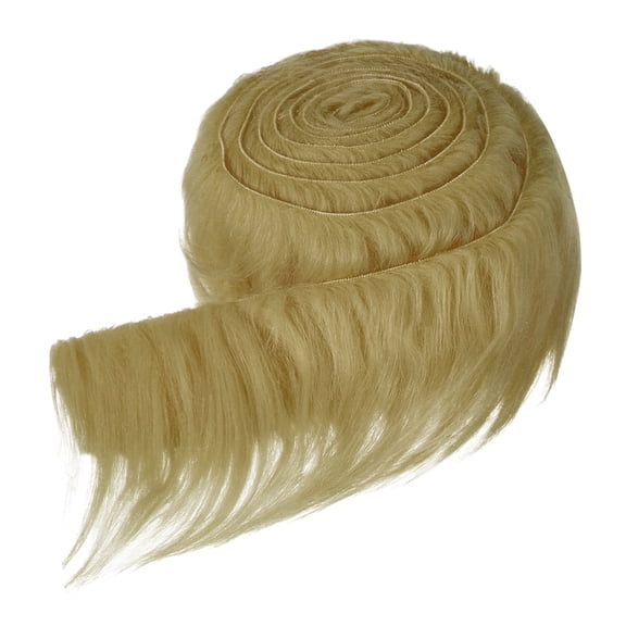 Uxcell Faux Fur Fabric, 60 x 2 Inch Plush Faux Fur, Fluffy Fuzzy Fabric Precut Strips for Crafts Beard Hair, Light Brown