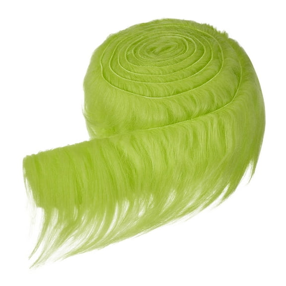 Uxcell Faux Fur Fabric, 60 x 2 Inch Plush Faux Fur, Fluffy Fuzzy Fabric Precut Strips for Crafts Beard Hair, Light Green