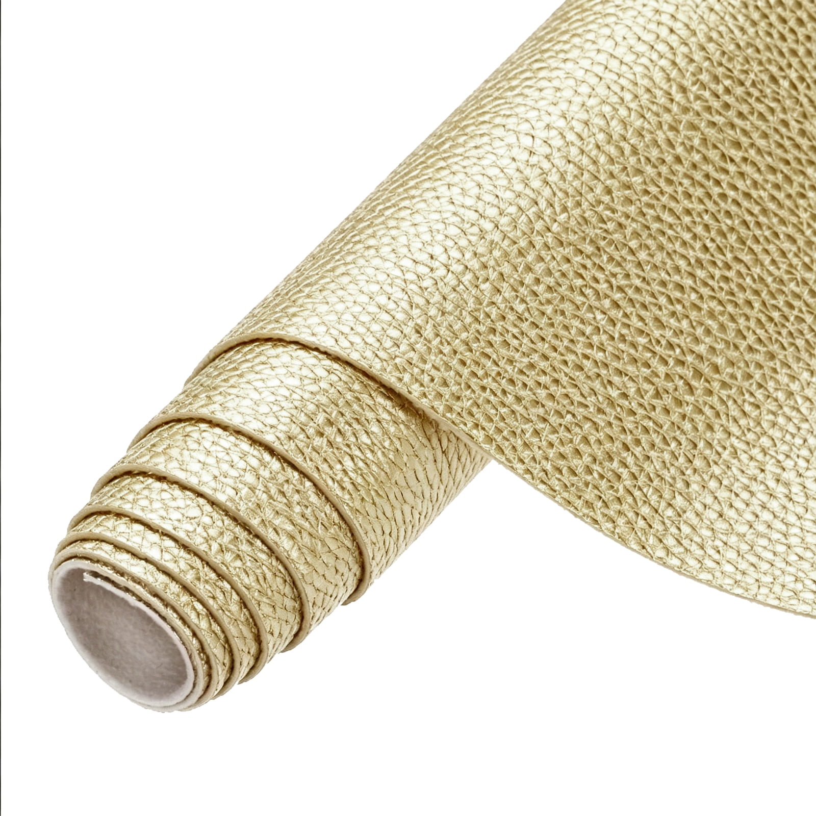 Uxcell Faux Leather Fabric Sheets, 54x36 Inch Waterproof Solid Soft PU Synthetic Leather Sheet for Upholstery Replacement Renovate Sofa Furniture Bag Crafts DIY Sewings(Light Gold)