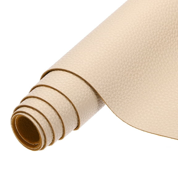 Uxcell Faux Leather Fabric Sheets, 54x36 Inch Waterproof Solid Soft PU Synthetic Leather Sheet for Upholstery Replacement Renovate Sofa Furniture Bag Crafts DIY Sewings(Light Khaki)