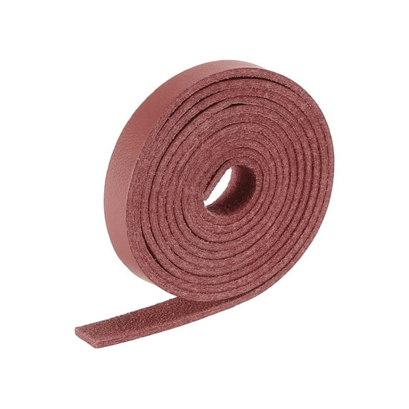 Uxcell Faux Leather Straps Strip Belt Leather String 0.8cm/0.31" Width for DIY Ornament Accessories,Wine Red