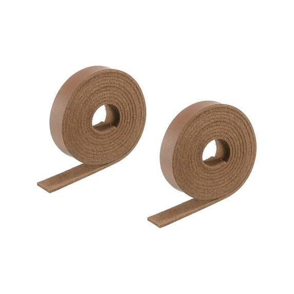 Uxcell Faux Leather Straps Strip Belt Leather String 1cm/0.4" Width for DIY Ornament Accessories,Brown,2pcs
