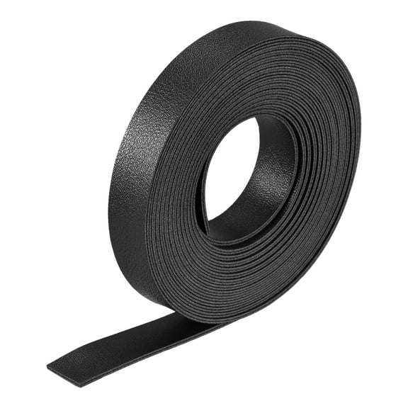 Uxcell Faux Leather Strip Leather Strap Double-Sided 118" Long 0.6" Wide Black for DIY Crafts, Belts, Bags
