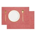 thumbnail image 1 of Uxcell Faux Linen Placemats, 12x18 Inch Heat Resistant Place Mats Machine Washable Non-Slip Cloth Placemats for Dining Table Kitchen Indoor Outdoor Home Decoration(Red,2Pcs), 1 of 6