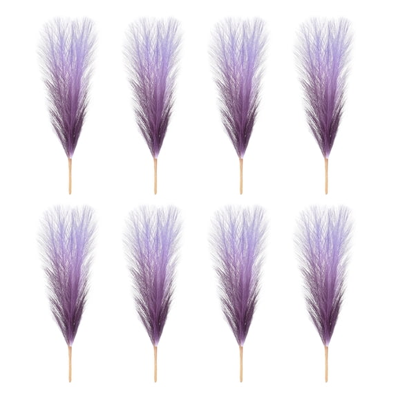 Uxcell Faux Pampas Grass Boho Decor for Home Decoration Artificial Tall Fluffy Stems Gradient Dark Purple