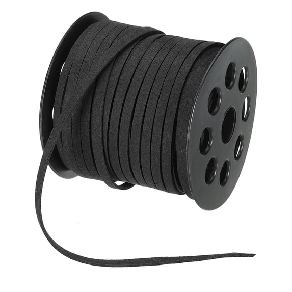 Uxcell Faux Suede Leather Cord, 5mm x 50 Yard Suede Cord for Bracelet Necklace Jewelry Making, Black