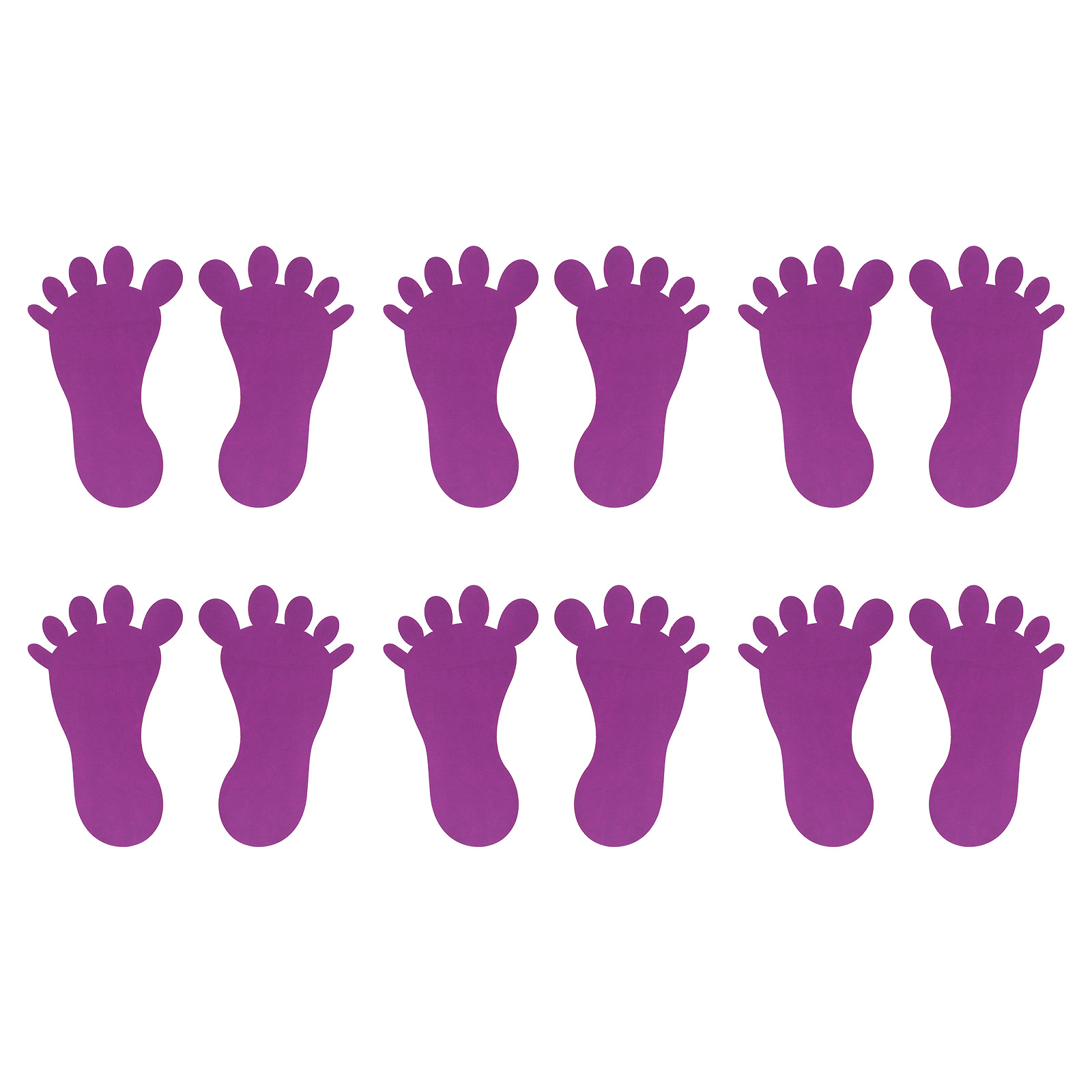 Uxcell Feet Spot Markers 4.72 x 9.45 Inch 6 Pair Foot Shaped Spot Markers  Floor Markers for Classroom Home, Purple 