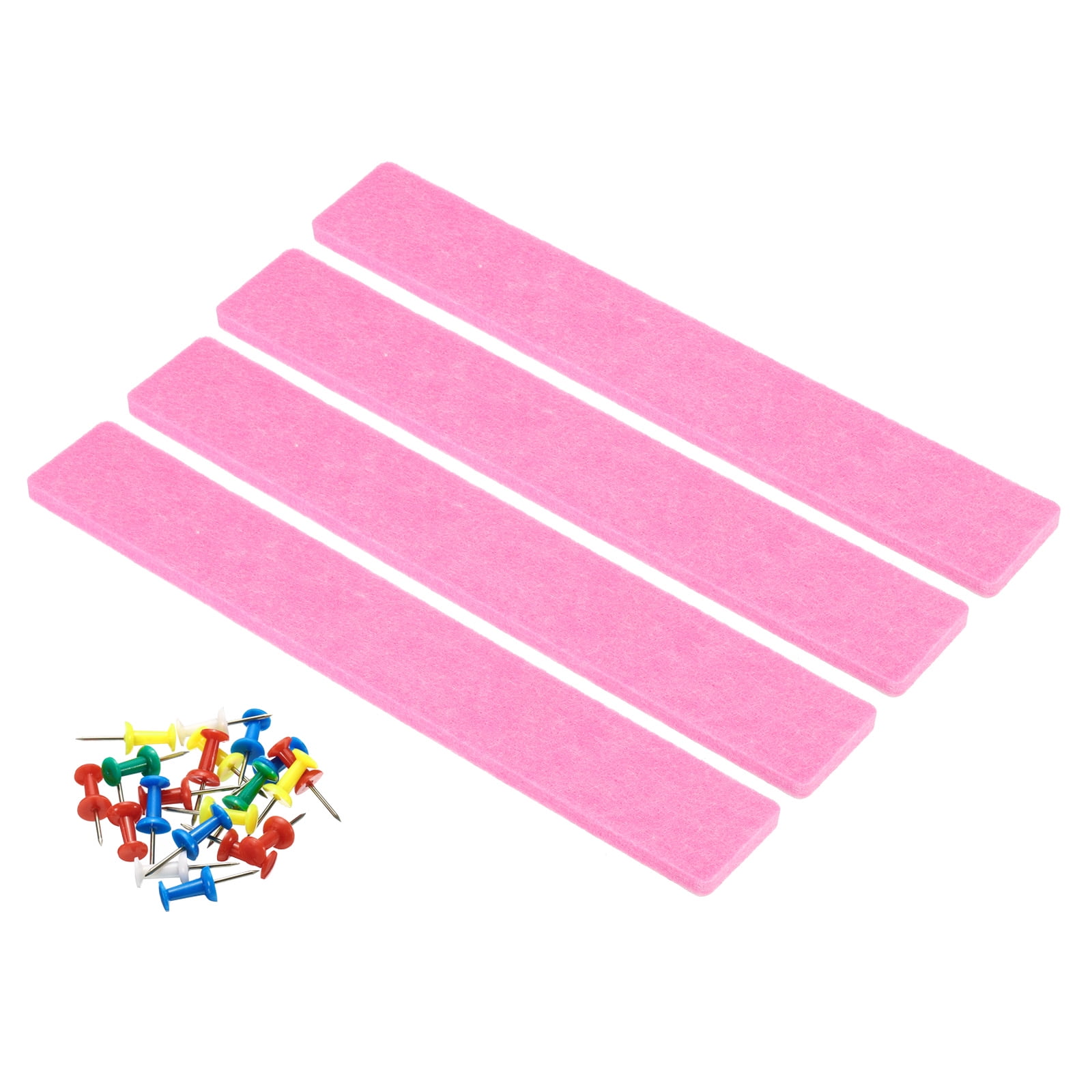 Uxcell Felt Bulletin Board Bar Strip Self Adhesive Wall Pin Board, Pink