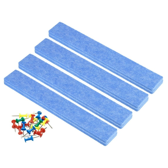 Uxcell Felt Bulletin Board Bar Strip Self Adhesive Wall Pin Board, Sky Blue 8 Pack