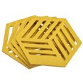thumbnail image 1 of Uxcell Felt Coasters, Hexagon Mat Pad Coaster for Drink Cup Pot Bowl Vase, Yellow 4 Pack, 1 of 5