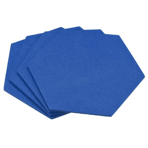 Uxcell Felt Coasters, Hexagonal Absorbent Pad Coaster for Drink Cup Pot Bowl Vase, Blue 4 Pack