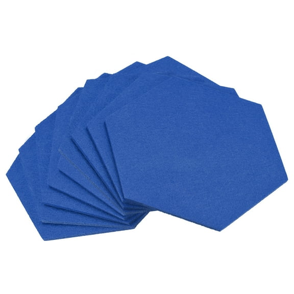 Uxcell Felt Coasters, Hexagonal Absorbent Pad Coaster for Drink Cup Pot Bowl Vase, Blue 9 Pack