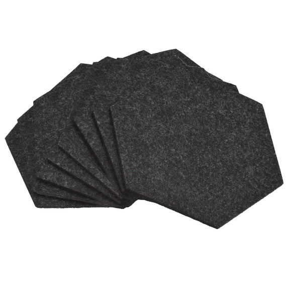 Uxcell Felt Coasters, Hexagonal Absorbent Pad Coaster for Drink Cup Pot Bowl Vase, Dark Grey 9 Pack