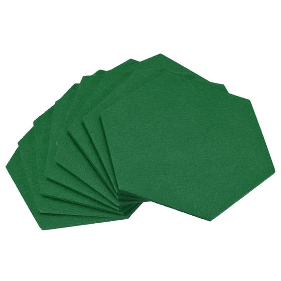 Uxcell Felt Coasters, Hexagonal Absorbent Pad Coaster for Drink Cup Pot Bowl Vase, Green 9 Pack