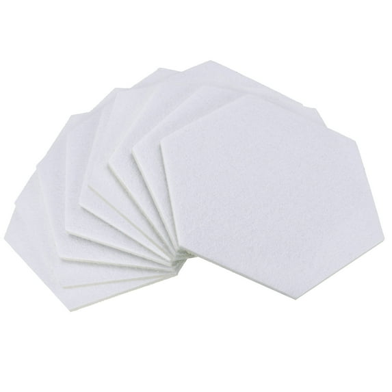 Uxcell Felt Coasters, Hexagonal Absorbent Pad Coaster for Drink Cup Pot Bowl Vase, White 9 Pack