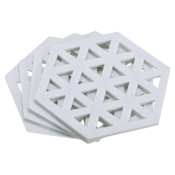 Uxcell Felt Coasters, Hexagonal Pad Coaster for Drink Cup Pot Bowl Vase, White 4 Pack