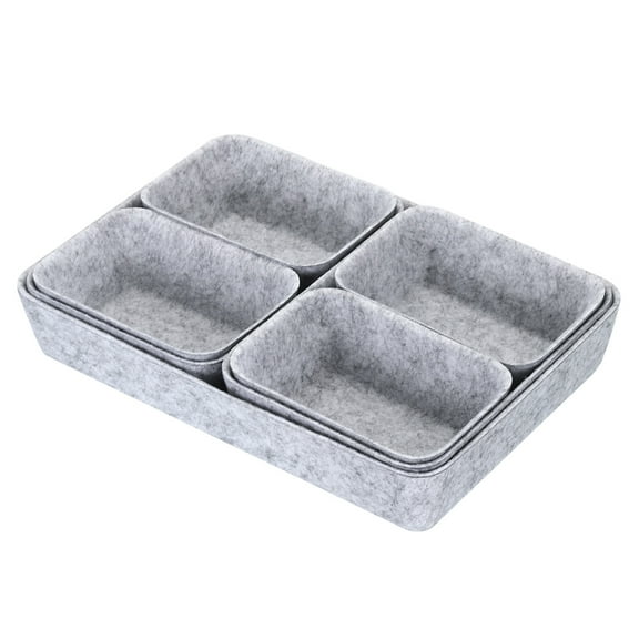 Uxcell Felt Drawer Organizer, 7 Pack Desk Organizer Drawers Organizers Tray, Light Gray